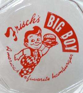Old Advertising Frischs Big Boy, Red , Square Glass Ashtray  