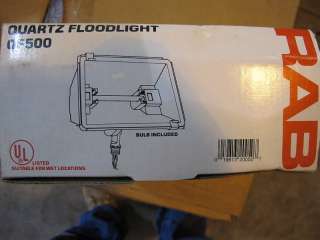 RAB 500 Watt Quartz Flood Light, Cat #QF500  