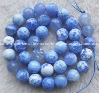 10mm Blue Crab Agate Faceted Round Beads 15  