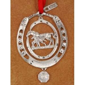  J. Strait Designs 39WS Mare and Foal in Horseshoe Silver 