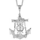 Sabrina Silver Sterling Silver Anchor with Crucifix Pendant, 2 9/16 