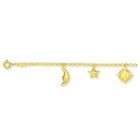 JewelryWeb Moon, Star and Sun Ankle Bracelet