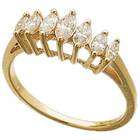   14Kt Yellow Gold Lucky Seven Marquise Diamond Anniversary Ring