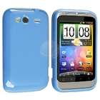 eForCity TPU Rubber Skin Case for HTC Wildfire S, Blue Jelly