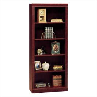 Bush Furniture Saratoga 5 Shelf 71H Wood Harvest Cherry Bookcase 