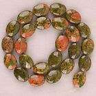 16X12MM Gem Unakite Epidote Oval Loose Beads 15.5 A182  