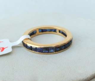 Fabulous 14 K yellow Gold Blue sapphire Gemstone Ring  