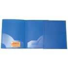 JAM Paper Blue Heavy Duty Plastic 2 Pocket Presentation Folder (9x12 
