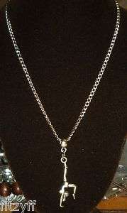 Gymnastics Gymnast Pendant & Silver tone Chain Necklace 18 Inch Gift 