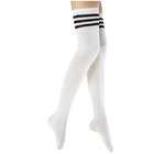 TBIS ToBeInStyle Opaque Striped Thigh High Stocking   White