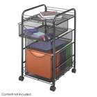   Onyx Mesh File Cart with 1 File Drawer and 2 Small Drawers Black
