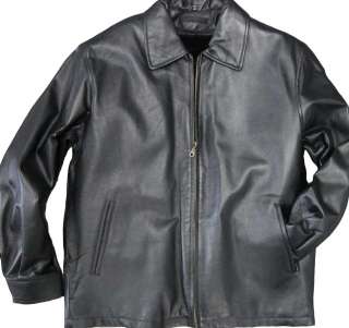   Classic Black Zip Front Genuine Leather Jacket, Zip out Liner, S ~ 4X