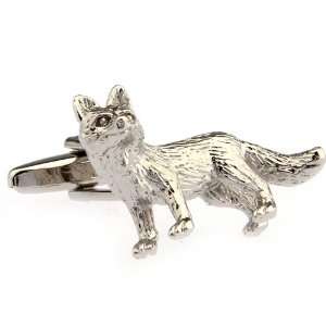  Silver Sly Fox Cufflinks Cuff Links Jewelry