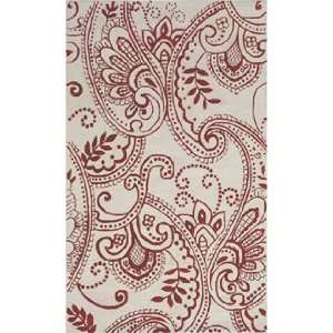 The Rug Market Maison Delhi 60004 White and Red Contemporary 5 x 8 