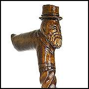 FOX   Gorgeous Hand Carved Wooden Cane Walking Stick  