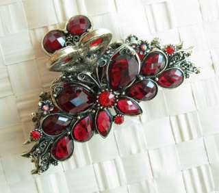 VARY COLORS SWAROVSKI CRYSTAL BIG BUTTERFLY HAIR CLAW CLIP 874 VINTAGE 