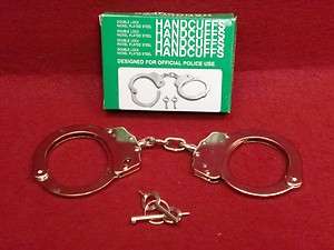   Chain Police Heavy Duty Handcuff Hand Cuff Handcuffs 2 Keys  