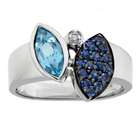 Blue Topaz Sapphire Ring  