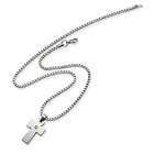 Vistabella Stainless Steel Gold IP Plated Cross Pendant Necklace