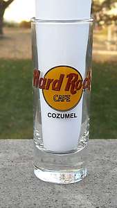 HARD ROCK CAFE COZUMEL SHOT GLASS BLACK LETTER  