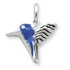 Jewelry Adviser charms Sterling Silver Enameled Hummingbird Charm