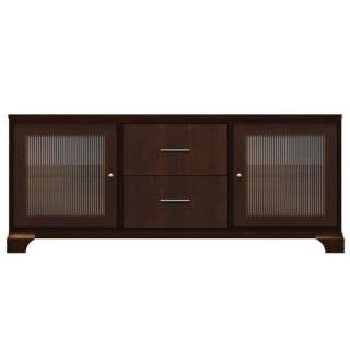 Howard Miller Blake Espresso TV Console w/ Ribbed Glass Doors at  