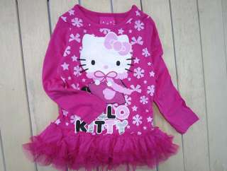 NEW Sanrio Hello Kitty *Winter* Ruffle & Tulle Hem Tee Top Shirt 4 Y 