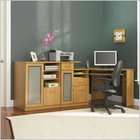   Home Office Computer Desk and Cabinet Set in Light Dragonwood Finish
