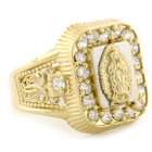   Liquidation 10k Solid Gold Guadalupe CZ Stone Mens Ring Jewelry