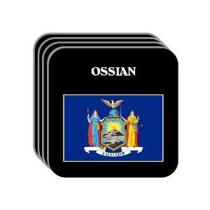 US State Flag   OSSIAN, New York (NY) Set of 4 Mini Mousepad Coasters