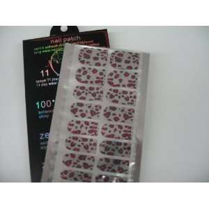   Art Metalic Film Patch Self adhesive   Leopard Design, Silver with Red