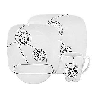 Corelle Square Scribble Lines 16 Piece Dinnerware Set  For the Home 