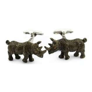 Safari Painted Rino Cufflinks 