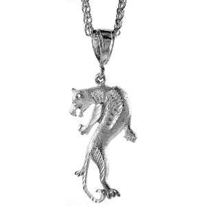    Sterling Silver Panther Pendant, 1 11/16 (43 mm) tall Jewelry