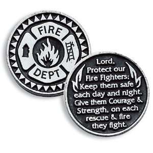  Firefighter Pewter Pocket Good Luck Love Token Coin 