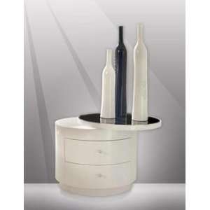  Symphony White Lacquer Nightstand
