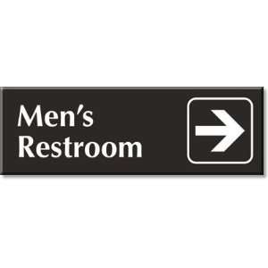  Mens Restroom (with Right Arrow) Outdoor Engraved Sign 