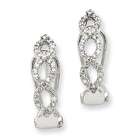   Diamond Omega Back Earrings Diamond quality AA (I1 clarity, G I color