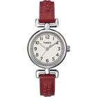 Timex Womens Weekender Petite Casual Red Woven Strap Watch