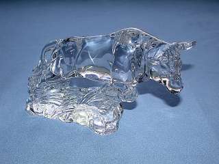 Beautiful German 24% Lead Crystal Glass Bull Figurine  