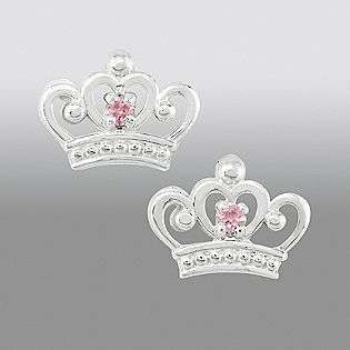   with Pink Cubic Zirconias  Disney Jewelry Sterling Silver Earrings