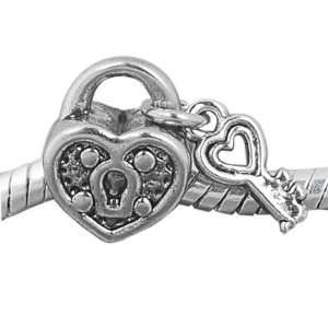   Lock and Key Charm, will fit Pandora/Troll/Chamilia Style Charm
