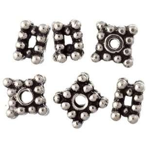  Sterling Square Beads (Price Per Six Pieces)   Sterling Silver 