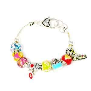  Pandora Style Bee Mine Valentine Charm Bracelet Jewelry