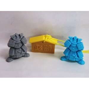  Samurai Warriors (Grey/blue) (2 Erasers) Toys & Games