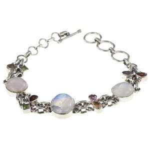   Silver RAINBOW MOONSTONE Bracelet, 7.38  8.38, 20.04g Jewelry