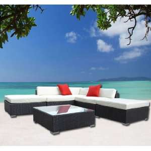   Rattan Wicker 6 pc Sofa Sectional Furniture Set Patio, Lawn & Garden