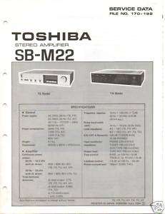 Original Toshiba Service Manual SB M22 Int Amp  