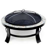 Garden Oasis Round Slate Tile Fire Pit 