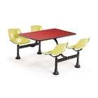   Table and Chairs 65 x 48 Picnic Table   Seat Color Yellow, Table